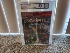Uncharted Dual Pack (Sony PlayStation 3, 2011) VGA graded 85 POP 1 of 2 picture