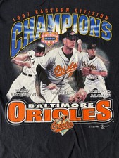 Baltimore Orioles Champions Shirt Mens Black Medium Sports Attack Vintage 90s picture