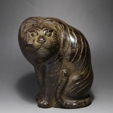 Rare Japanese Antique Bronze Tiger Statue 1494g picture