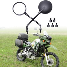 Motorcycle Rearview Side Mirrors Round For Kawasaki KLR650 KLR 250 230 300 650 picture