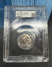 1936 P 5c Buffalo Nickel Coin CLCC Certified CH BU v23 Holder picture