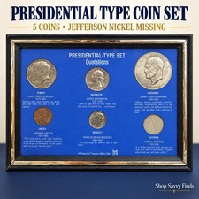Presidential Type Coin Set Framed US Coins Eisenhower Kennedy Incomplete picture