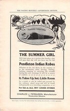 antique 1905 ad PENDLETON INDIAN ROBES The Summer Girl 