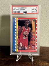 1987 Fleer Sticker #2 Michael Jordan PSA 8 picture