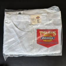 Vintage NOS Dickies White Painter Twill Jeans Pants 36x30 USA Deadstock NIP picture