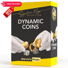 Marvin's Magic Signature Dynamic Coins - Coin Trick Set, Brass Props, 8+ Gold picture