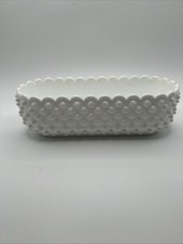 Vintage Fenton White Milk Glass English Hobnail 10