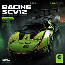 Technic 1:10 SCV12 Supercar Building Set MOC Large Rear Wing 1889 Pieces picture