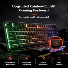 Redragon K521 Upgrade Rainbow LED Gaming Keyboard, 104 Keys Wired Mechanical ... picture