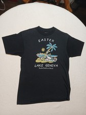 Vtg 1985 Hanes Fifty-Fifty T Shirt L Single Stitch Beach Resort Cartoon picture