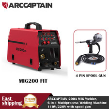 ARCCAPTAIN 200A MIG Welder, 6-in-1 Multiprocess Welding Machine with Spool Gun picture
