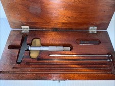 PRATT & WHITNEY USA Precision DepthMeasures & Micrometer Set in Wood Case (5pcs) picture