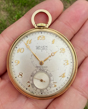 Vintage 1947 Gruen Veri-Thin Precision Manual Pocket Watch Open Face, Cal-380 picture