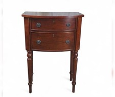 The Bombay Company Federal Style Cherry Bowfront Tables Nightstands Vintage 1997 picture