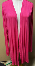 NWT Lane Bryant 18/20 Fuchsia Pink Open Front Fit & Flare Overpiece Cardigan picture