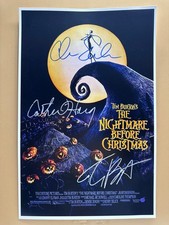 SIGNED THE NIGHTMARE BEFORE CHRISTMAS 11x17 Movie Poster COA by 3 of the actors picture