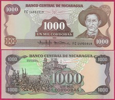 NICARAGUA 1,000 CORDOBAS 1985 UNC LIBERATION OF 19-7-1979,GENERAL AUGUSTO NICOLA picture