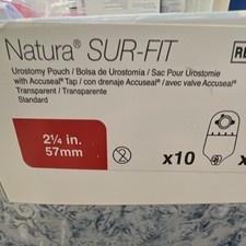 ConvaTec Natura SUR-FIT Urostomy Pouch Accuseal Tap Transparent 57mm 10 ct picture