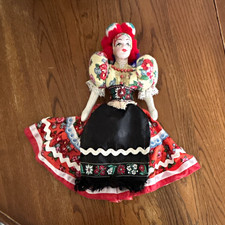 Vintage Hungarian Matyó/Mezőkövesd Porcelain head Folk Art Doll picture