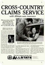 1959 ALLSTATE AUTO INSURANCE Cross-Country Claims Service DECORATIVE METAL SIGN picture