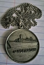 Vintage SS Rotterdam Holland  Ship Pewter Pendant picture