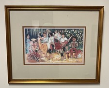 Rare Original Judy Flores Batik Print “Fandango”Signed Framed Guam Chamorro picture