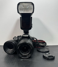 Canon EOS Rebel T2i DSLR 18-135mm IS 50mm f/1.8 STM Lens Flash Bundle picture