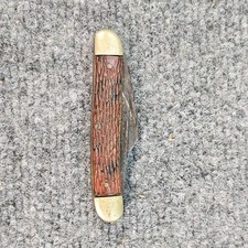 Vintage Hibbard Spencer Bartlett 3 Blade Pocket Knife Jigged Handle USA picture