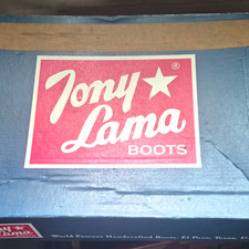 Tony Lama Black Leather Western Cowboy Boots Womens Style Size 8 8504 picture