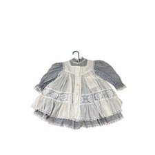 VTG Bryan Toddler Girls Floral Prairie Dress with White Lace Pinafore Apron 2T picture