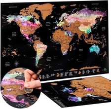 Mapa Del Mundo Rasgunable Con Mapa De Europa Bonus Viajero 70X42cm picture