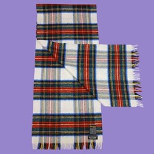 Vintage Johnstons of Elgin Scarf Dress Stewart Tartan Plaid Cashmere Wool 90s picture
