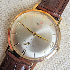 vintage HELBROS men's manual wind watch sunburst dial France 1960s picture