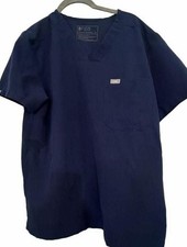 FIGS Technical Collection Navy Blue V-Neck Scrub Top picture