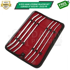 6 Pcs Hank Uterine Dilator Set 11″ Curved Double Ended OB/GYNE Inst German Grade picture