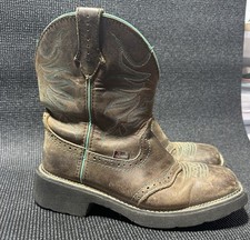 Justin Gypsy Mandra Boots Womens 7.5 Brown Western Square Toe GY9624 Embroidered picture