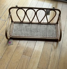 Rattan Wall Shelf  Bamboo Beach Boho NWT 21x10x8 Vtg picture