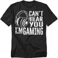 Popfunk Can’t Hear You Gaming T-Shirt – Funny Gamer Life Tee, Women, Unisex picture