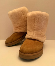 UGG Women’s Patten Brown Suede Faux Fur Lined Ankle Winter Boots Pull On US 8 picture