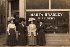 MODERN RPPC REPRINT Postcard Women Big Hats Storefront Millinery 748 picture