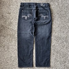 VTG 5ive Jungle Co Baggy Jeans Adult 42X33 Black Denim Y2k Hip Hop Skater Men's picture