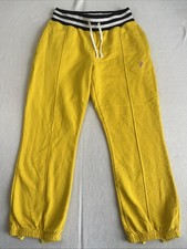 Noah Mens Medium Sweatpants Yellow Joggers Fleece Lined Classic Zipper EXCELLENT picture