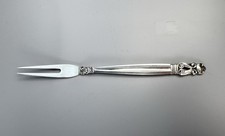 Georg Jensen Acorn Sterling Silver Cold Cut Fork Denmark Very Rare 6 5/8” 25.6g picture