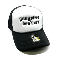 Gangsters Don Cry Mesh Trucker SnapBack (White/Black) picture