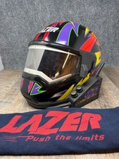 Vintage Lazer Full Face MC-Snowmobile Helmet w/ Collett 900 Communicator Size MD picture