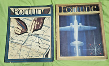 2 Vintage Fortune Magazines 1936 1939 Airplane Cadillac Plymouth Gasoline Ads picture