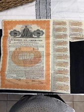 Vintage 1925 79 Madison Ave. Corporation Gold Bond Certificate NYC Scripophily picture