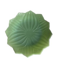 Vintage Jadeite Lotus Blossom Leaf Dish 8