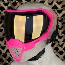 Empire EVS Paintball Mask w/ 1 Lens - Crystal Clear/Pink - Black Chrome Mirror picture