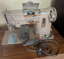 Local Vtg Singer 328K Metal Style-O-Matic Sewing Machine  # ET445678 w/ Cabinet picture